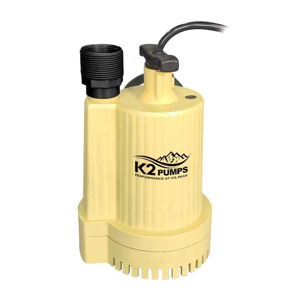 K2❤️ K2 Pumps 1/3 HP Thermoplastic Sump Pump with Piggyback